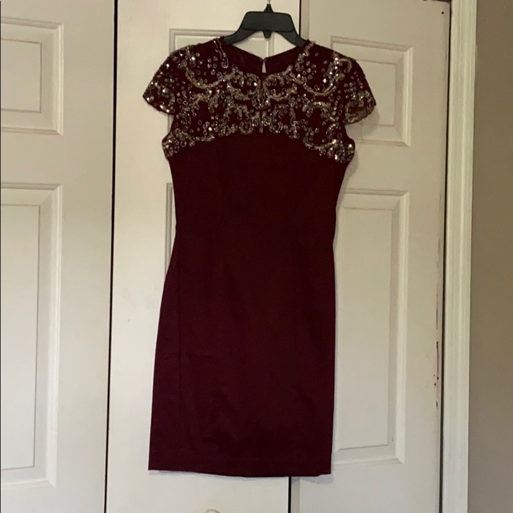 French connections burgundy dress